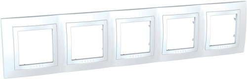 Рамка горизонтальная Schneider Electric Unica 5-м. белый фото Рамка горизонтальная Schneider Electric Unica 5-м. белый картинка